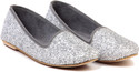46% OFF on TEN TEN Amazing Silver Ballerinas Closed Toe Belly
