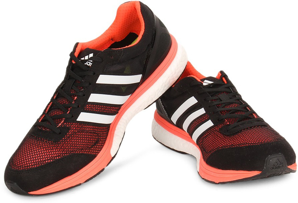 Adidas Men Running Shoes Black Orange