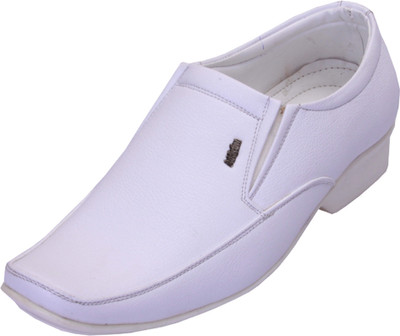 Shoebook White Formal Shoes Slip On