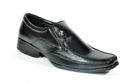 53% OFF on Big Wing Classic SmartBlack Slip On Shoes