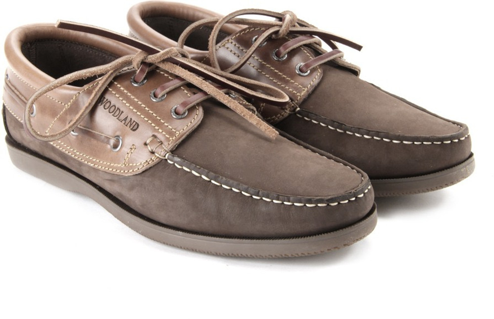 Woodland Men Boat Shoes Brown