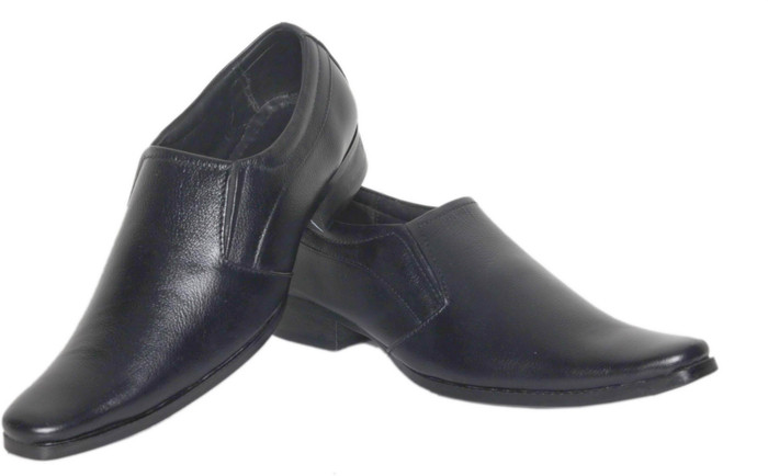 Azzaro Black Genuine Leather Hippy Slip On Shoes