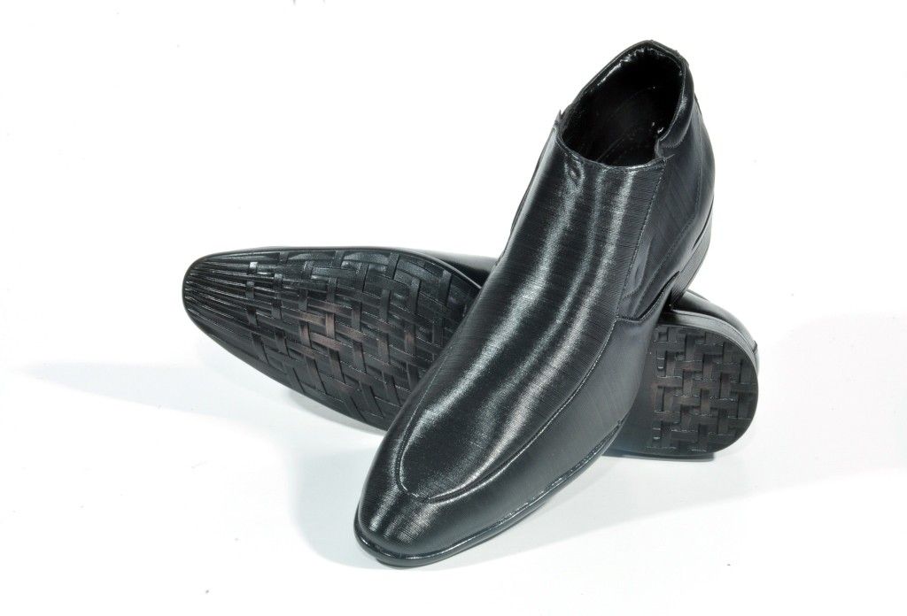 55% OFF on Kohinoor Stylish Black Ankle Length Formal Slip On Shoes