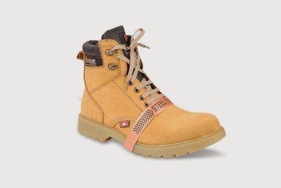 Bacca Bucci Men Tan Steel Toe Genuine Leather Boots