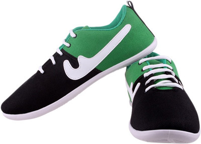 40% OFF on Shoestriker Silver&Black Designer Canvas Shoes