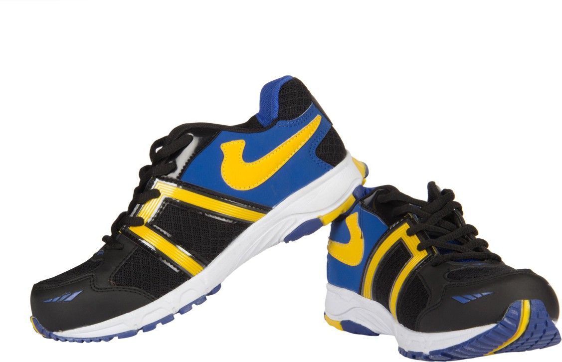 26% OFF on Ros 1077-Black-R.Blue-Yellow Walking Shoes