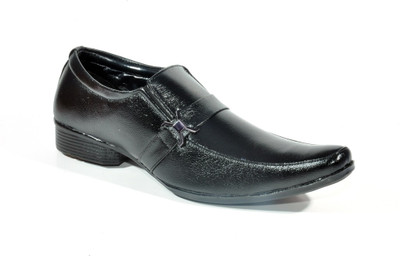 53% OFF on Big Wing Black Slip On Shoes