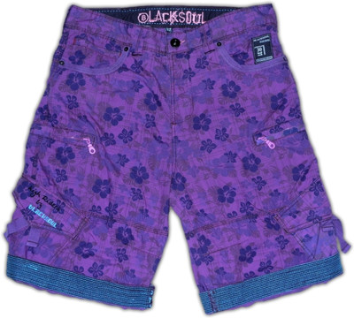 49% OFF on Blacksoul Floral Print Men's Cargo Shorts