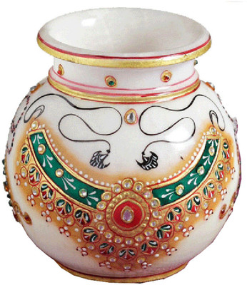 33% OFF on Aapno Rajasthan Jeweled Design Marble Pot Showpiece - 10.16 cm 33% OFF on Aapno Rajasthan Jeweled Design Marble Pot Showpiece - 10.16 cm