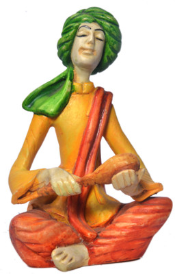 33% OFF on Earth Statue of Musician Playing Instrument Showpiece - 12.7 cm