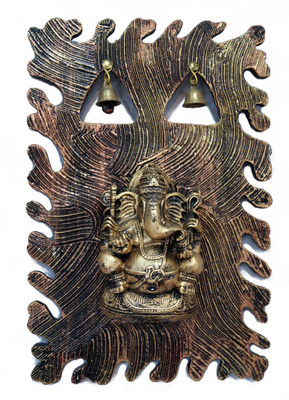 31% OFF on Krafthub Ganesha Art Piece For Wall D������������������Cor With Bell Showpiece - 28 cm