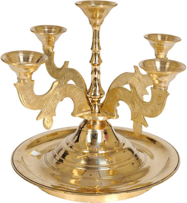 20% OFF on Exotic India Pancha Aarati Deepam Showpiece - 17.78 cm