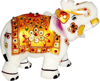 21% OFF on Anshul fashion Multicolor Marble Handicrafts-Stone Elephant Showpiece - 12 cm