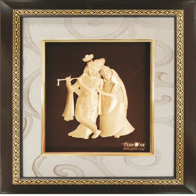 9% OFF on Ghasitaram Gifts Wall Hangings - Radha Krishna Pure Gold Frame - Medium Showpiece - 21 cm