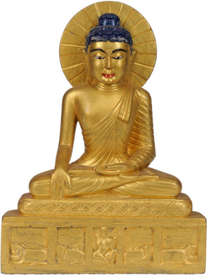 20% OFF on Exotic India Vajrasana Buddha in Golden Hue (A Statue Blessed by Monks in Bodhgaya) Showpiece - 25.4 cm