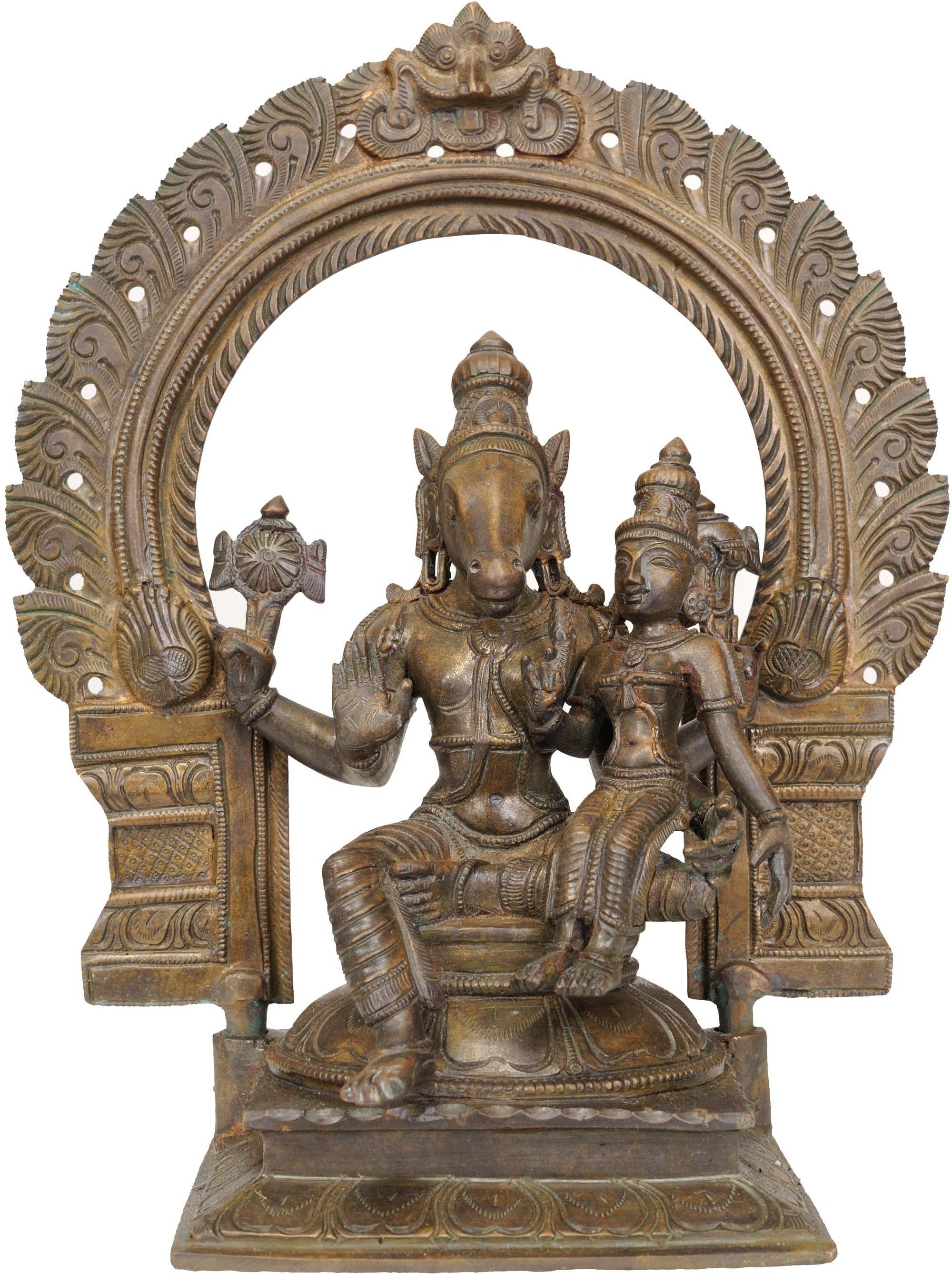 20% OFF on Exotic India Lord Vishnu in Hayagriva Incarnation with Shri Devi Showpiece - 26.67 cm
