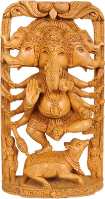 20% OFF on Exotic India Pancha-Mukha Ganesha Dancing on Rat Showpiece - 30.48 cm