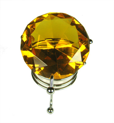 25% OFF on Eshoppee Feng Shui Yellow Crystal Diamond 55mm With Stand For Remove Outside Negetive Energy Showpiece - 5 cm