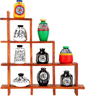 40% OFF on Indikala Ladder Stand with 9 Warli pots Showpiece - 33.1 cm 40% OFF on Indikala Ladder Stand with 9 Warli pots Showpiece - 33.1 cm