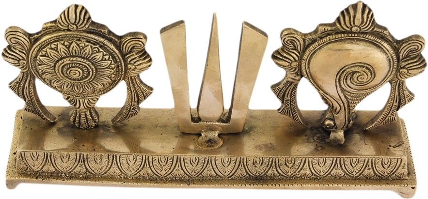 50% OFF on Priyakala Sanctum Inspired Vishnu Naama-Shanka-Chakra Showpiece - 10.16 cm 50% OFF on Priyakala Sanctum Inspired Vishnu Naama-Shanka-Chakra Showpiece - 10.16 cm