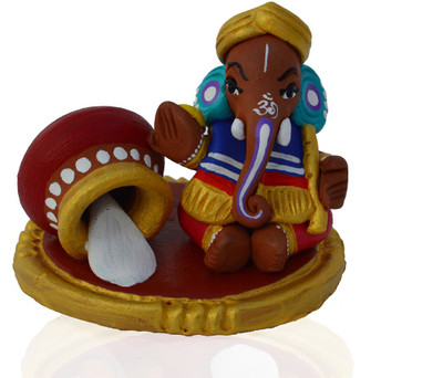 33% OFF on eCraftIndia Lord Ganesha with Makhan Showpiece - 7.62 cm