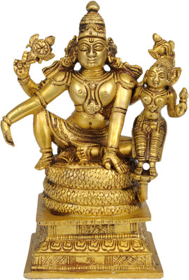 20% OFF on Exotic India Lord Vishnu Seated with Lakshmi Showpiece - 17.018 cm