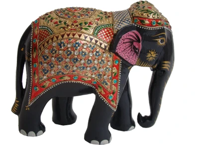 53% OFF on Craft International Elephant Gold Emboss Painted - 8 Inches Showpiece - 20.5 cm