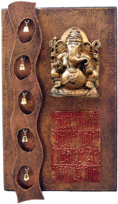77% OFF on Krafthub Big Ganesha With Mantra Having Zigzag Style Line Of Bells In Side Showpiece - 43 cm