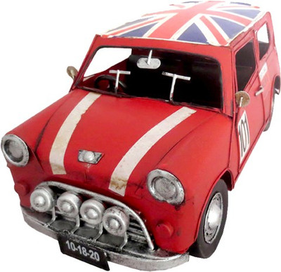 E-Studio Vintage Mini Cooper Blue Showpiece - 13 cm E-Studio Vintage Mini Cooper Blue Showpiece - 13 cm