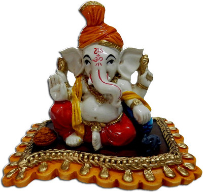 60% OFF on Anant Pagdi Ganesha Idol on An Aasan Showpiece  -  8 cm