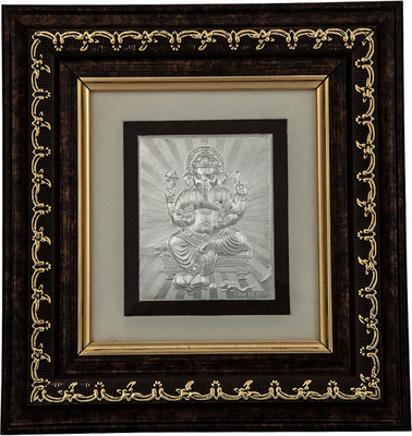 39% OFF on Siri Creations 999 Pure Silver Ganesha with wooden Frame Showpiece - 21 cm Silver, Silver 39% OFF on Siri Creations 999 Pure Silver Ganesha with wooden Frame Showpiece - 21 cm Silver, Silver