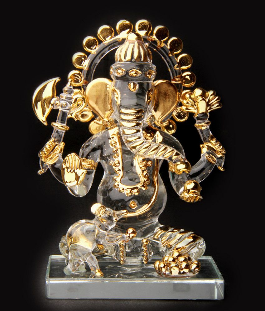 25% OFF on Sutra Decor Ganesh Medium Gold plated Idol Showpiece  -  15 cm