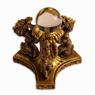 25% OFF on Vastughar 3 Golden Imperial Dragons with crystal ball for Prosperity and luck Showpiece - 8.8 cm