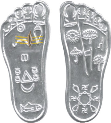 48% OFF on Anjalika Laxmi Charan Paduka Parad Showpiece - 2 cm Silver, White 48% OFF on Anjalika Laxmi Charan Paduka Parad Showpiece - 2 cm Silver, White