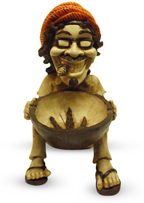 Earth Tabletop of Ciggar Man Ashtray Showpiece - 17.018 cm Earth Tabletop of Ciggar Man Ashtray Showpiece - 17.018 cm