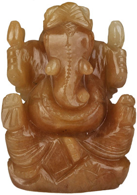 20% OFF on Exotic India Lord Ganesha (Carved in Yellow Aventurine) Showpiece - 5.08 cm