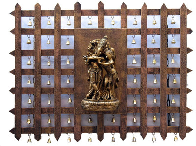 11% OFF on Krafthub Jail Style Plate With Radha Krishna Surrounded By Bells Showpiece - 51 cm 11% OFF on Krafthub Jail Style Plate With Radha Krishna Surrounded By Bells Showpiece - 51 cm