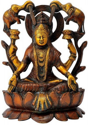 Redbag Goddess Gaja Laxmi Seated on Lotus ( 25.4 cm, 18.42 cm, 13.97 cm ) Showpiece - 25.4 cm Redbag Goddess Gaja Laxmi Seated on Lotus ( 25.4 cm, 18.42 cm, 13.97 cm ) Showpiece - 25.4 cm