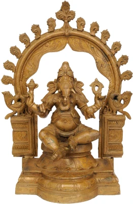 20% OFF on Exotic India Four-Armed Seated Ganesha with Floral Aureole Showpiece - 36.83 cm 20% OFF on Exotic India Four-Armed Seated Ganesha with Floral Aureole Showpiece - 36.83 cm