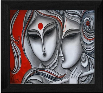 44% OFF on Ellicon B43 Radha Krishna Painting Showpiece - 19.5 cm