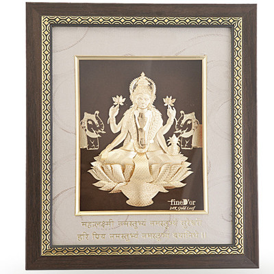 9% OFF on Ghasitaram Gifts Wall Hangings Laxmi Pure Gold Frame Mini Showpiece - 15 cm