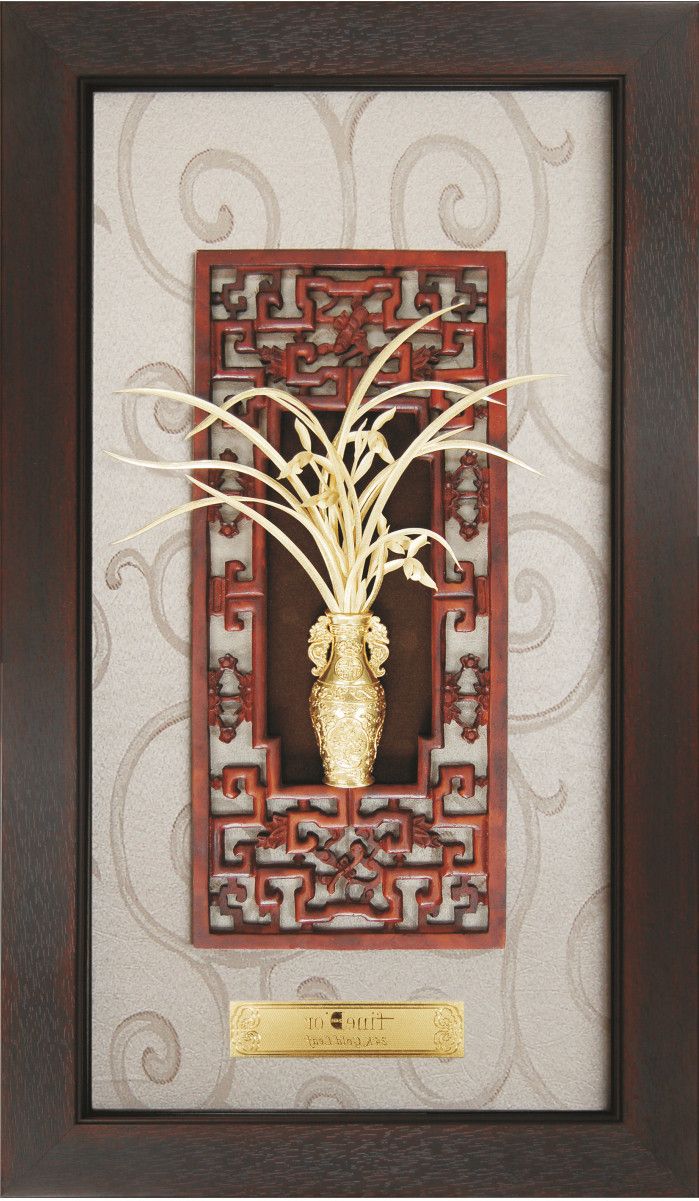 23% OFF on FineDor 24K Gold Leaf Frames Orchids Showpiece - 69 cm
