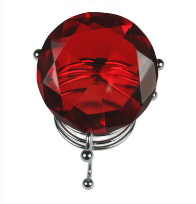 25% OFF on Eshoppee Feng Shui Red Crystal Diamond 55mm With Stand For Remove Outside Negetive Energy Showpiece - 5 cm