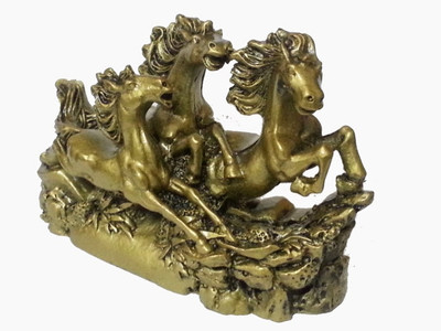 12% OFF on Vastughar Feng Shui Three Running Horses For Victory Showpiece - 9.7 cm