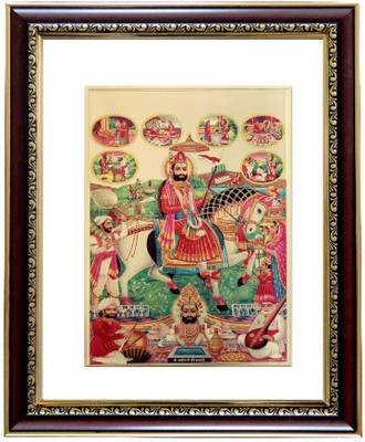10% OFF on GoldArt GoldFoil Photo Frame Size 4 Ramdev (Wooden Framed) Showpiece - 42 cm