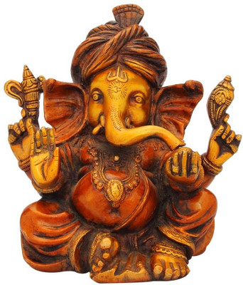StatueStudio Turban Ganesha Red Showpiece - 17.78 cm StatueStudio Turban Ganesha Red Showpiece - 17.78 cm