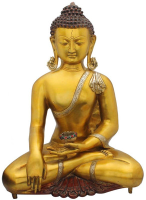 StatueStudio Kundal Buddha With Bowl Golden Yellow Big Showpiece - 50.8 cm StatueStudio Kundal Buddha With Bowl Golden Yellow Big Showpiece - 50.8 cm