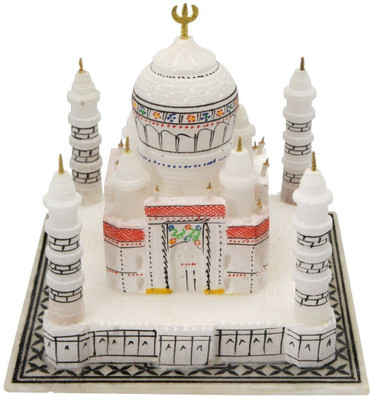 75% OFF on Artist Haat White Marble Handmade Taj Mahal Replica with fine work-3 inches Showpiece - 11 cm