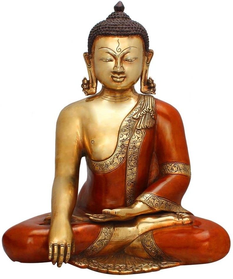 StatueStudio Kundal Buddha Golden Red Showpiece - 38.1 cm StatueStudio Kundal Buddha Golden Red Showpiece - 38.1 cm
