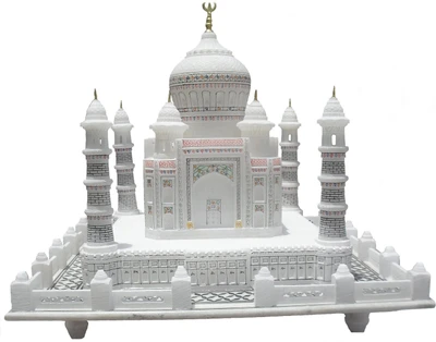 38% OFF on Artist Haat White Marble Handmade Taj Mahal Replica with fine work (10 inches) with boundary. Showpiece - 30 cm